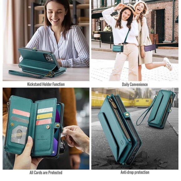 Crossbody Wallet Case Compatible with RFID Blocking 7-Card iPhone 13 Great Gift - Picture 5 of 15